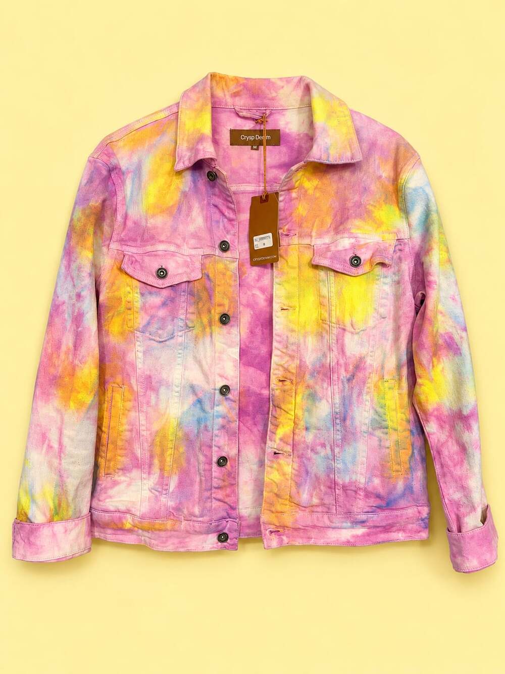 Crysp Denim Multi-Color Tie Dye Denim Jacket Size M